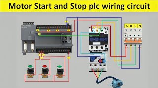 Motor start and stop plc wiring connection diagram  Electricalgenius [upl. by Nylatsyrc842]