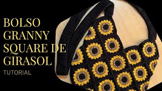 Tutorial Bolso Granny Square de Girasol Español [upl. by Kazmirci]