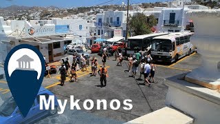 Mykonos  Getting around Mykonos with the bus [upl. by Tatiania]