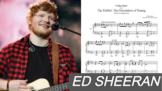 I See Fire Piano accompaniment  Ed Sheeran With sheets [upl. by Anirod]