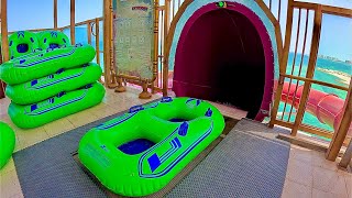 Amazing Water Coaster Slide at Meryal Waterpark Qatar [upl. by Ainitsirk]