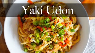 Easy Yaki Udon Recipe  Stir fried udon noodles with chicken and vegetables SHORTS [upl. by Sitoiganap434]