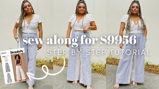 Sew along for Simplicity pattern S9956  step by step tutorial  how to make pants requested video [upl. by Deloria]