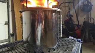 23 25 Diy How To Stainless Steel Pellet Gasifier Stove Cheap Easy Portable PELLET TEST BURN [upl. by Kehoe]