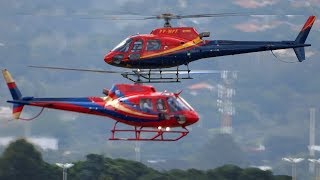 2 Helicopters Eurocopter AS350 B2 and AS350 B3 Ecureuil H125 Airbus Helicopters Landing Video [upl. by Darcey695]