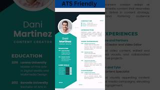 Resume Tips  Best Resume Template resume shorts ytshorts shortvideo shortsviral [upl. by Anastice]