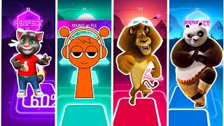 TALKING TOM vs SPRUNKI vs MADAGASCAR vs KUNGFU PANDA ALL Tiles Hop EDM Rush [upl. by Yrollam473]