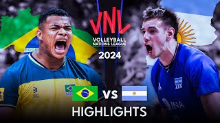 🇧🇷 BRAZIL vs ARGENTINA 🇦🇷  Highlights  Mens VNL 2024 [upl. by Eecyak82]