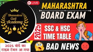 HSC amp SSC BOARD EXAM 2025 TIMETABLE OFFICIALLY DECLARED TODAY BY MAHARASHTRA BOARD [upl. by Odilia]