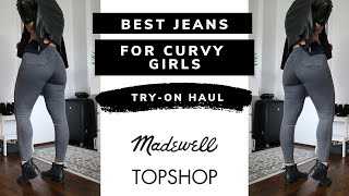 HOW TO PICK THE RIGHT JEANS FOR CURVY GIRLS Reviewing and trying on Top Shop and Madewell Jeans [upl. by Thetos228]