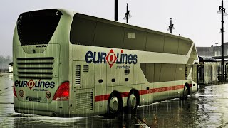 Fernbus  N SKYLiNER Charleroi Otogar çıkış Yağmurlu Hava Yollardayız 6 [upl. by Accissej]