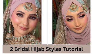 Bridal Hijab Tutorial  Easy  Turban Style Hijab  Full Coverage Hijab [upl. by Graf]