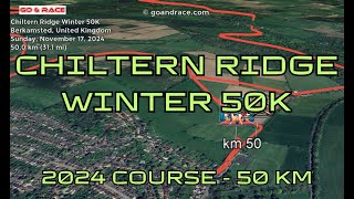 Chiltern Ridge Winter 50K 2024 fly over the 50 km course Video of the race path [upl. by Bryce]