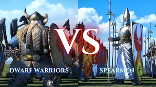 WARHAMMER III Total War  Dwarf Warriors VS Spearmen [upl. by Rhodie929]