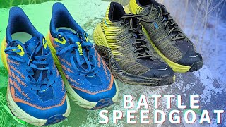 Running shoe Battle Hoka Speedgoat 5 vs Hoka EVO Speedgoat [upl. by Barnet]