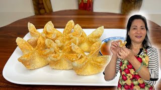 The BEST Crab Cheese Wonton AKA Crab Cheese Rangoon Recipe MUST TRY [upl. by Auop570]