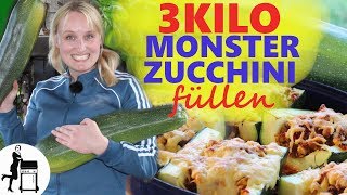 Gefüllte Zucchini Rezept  2 Varianten Fleisch amp Vegetarisch  Die Frau am Grill [upl. by Ibson]