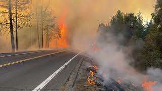 Firefighters Work to Stop Massive Park Fire From Crossing Californias Hwy 32 [upl. by Odille269]