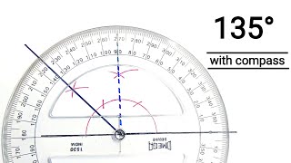 How to construct 135 degree with compass by RGBT Mathematics [upl. by Nylatsyrk]