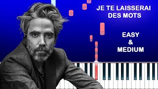 Patrick Watson  Je Te Laisserai Des Mots  Best Part Easy amp Medium Piano Tutorial [upl. by Ozzy]