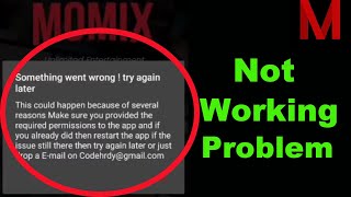 How To Fix Momix app not working Problem  Momix something went wrong problem  something went wrong [upl. by Gill308]