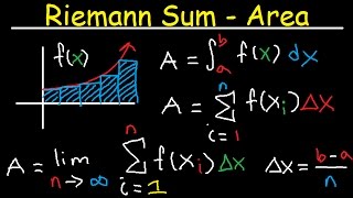 Riemann Sums  Midpoint Left amp Right Endpoints Area Definite Integral Sigma Notation Calculus [upl. by Bartlet761]