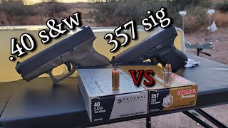 40 sampw VS 357 sig in Ballistics Gel [upl. by Aynod]