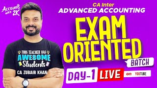 CA Inter Advanced Accounting ExamOriented Batch I May 2024 I CA Zubair Khan [upl. by Ardua863]