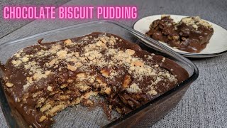 How to make Chocolate Biscuit Pudding  No bake chocolate pudding recipe  Easy Pudding [upl. by Kinimod559]