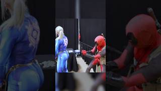 Deadpool vs Samus Aran 👾 deadpool metroid cosplay [upl. by Lateehs879]