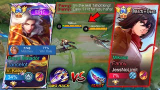 LANCELOT GLOBAL TRICK TO ONE SHOT META HERO IN SOLO RANKED GAME  VS PRO FANNY  INTENSE MATCH [upl. by Paapanen]