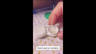 how to put contact lenses for beginners contactlenses mislens beginnersmakeup beauty [upl. by Jamil]