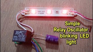 Without IC  How to make simple oscillatorflashingblinking lights using DC relay  POWERGEN [upl. by Ydnam511]