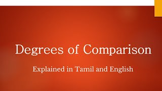 9th Standard English Grammar Degrees of Comparison [upl. by Akilaz]