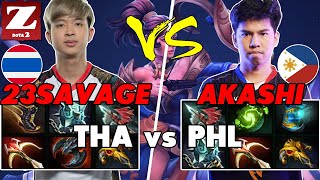 23SAVAGE LINA vs AKASHI MIRANA  Epic Battle Of Hard Carry Dota 2  Z Dota 2 Channel [upl. by Okihcas]