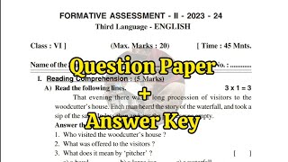 Class 6th FA2 💯ENGLISH Previous Year Full Question Paper with Answers  6th 💯FA2 Question Paper [upl. by Hew]