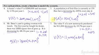 AP Precalculus – 25B Exponential Function Context and Data Modeling [upl. by Florrie]