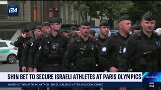 Israeli French authorities guard Israeli athletes at Paris Olympics [upl. by Ettenoitna]