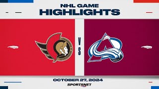 NHL Highlights  Senators vs Avalanche  October 27 2024 [upl. by Frey]