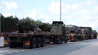 US Army transport in Poland  Amerykański transport wojskowy na A2  rozmowa z kierowcą [upl. by Atsok]