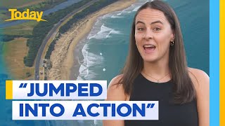 Woman tells of heroic beach rescue in Victoria  Today Show Australia [upl. by Nesahc]