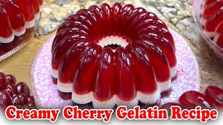 Creamy Cherry Gelatin Recipe [upl. by Martino]