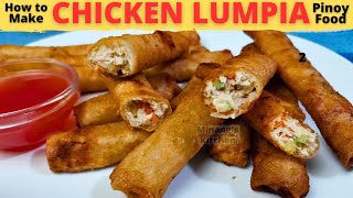 CHICKEN LUMPIA  How To Make Homemade LUMPIA  Filipino CHICKEN LUMPIA Recipe  Spring Rolls [upl. by Capello]