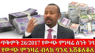 የውጭ ምንዛሬ ጥቁር ገቀያ አሽቆለቆለ ጥቅምት 262017 [upl. by Weidner530]