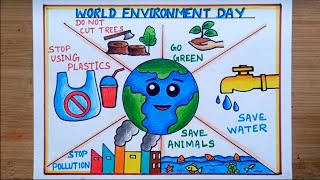 World Environment Day Poster Drawing Easy Environment Day Drawing Environment Day Poster Making [upl. by Bocoj280]