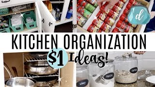 KITCHEN ORGANIZATION ON A DIME 💙 Dollar Tree Deals amp More [upl. by Eijneb]