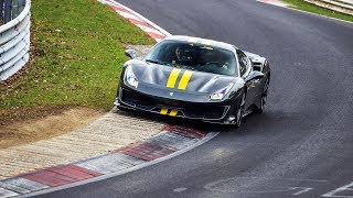 First Lap Ferrari 488 Pista breaking in on the Nürburgring [upl. by Silletram]