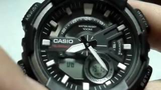 Setting Casio AEQ110W analog time  How to set AEQ110W [upl. by Ciardap]