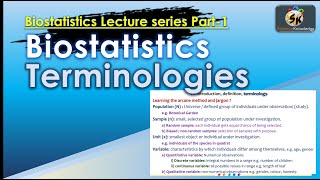 Part 1 Biostatistics Introduction Definition Need of biostatics and Terminologies [upl. by Man]