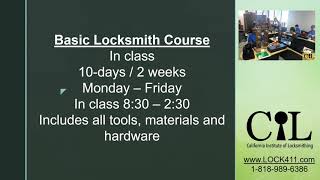 locksmith training school  California Institute of Locksmithing [upl. by Gershom416]